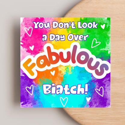 LGBTQ+ Gay Birthday Card, Pride Card, Gay Birthday, Rainbow Drag Queen, Gay, Slay, Rainbow Card