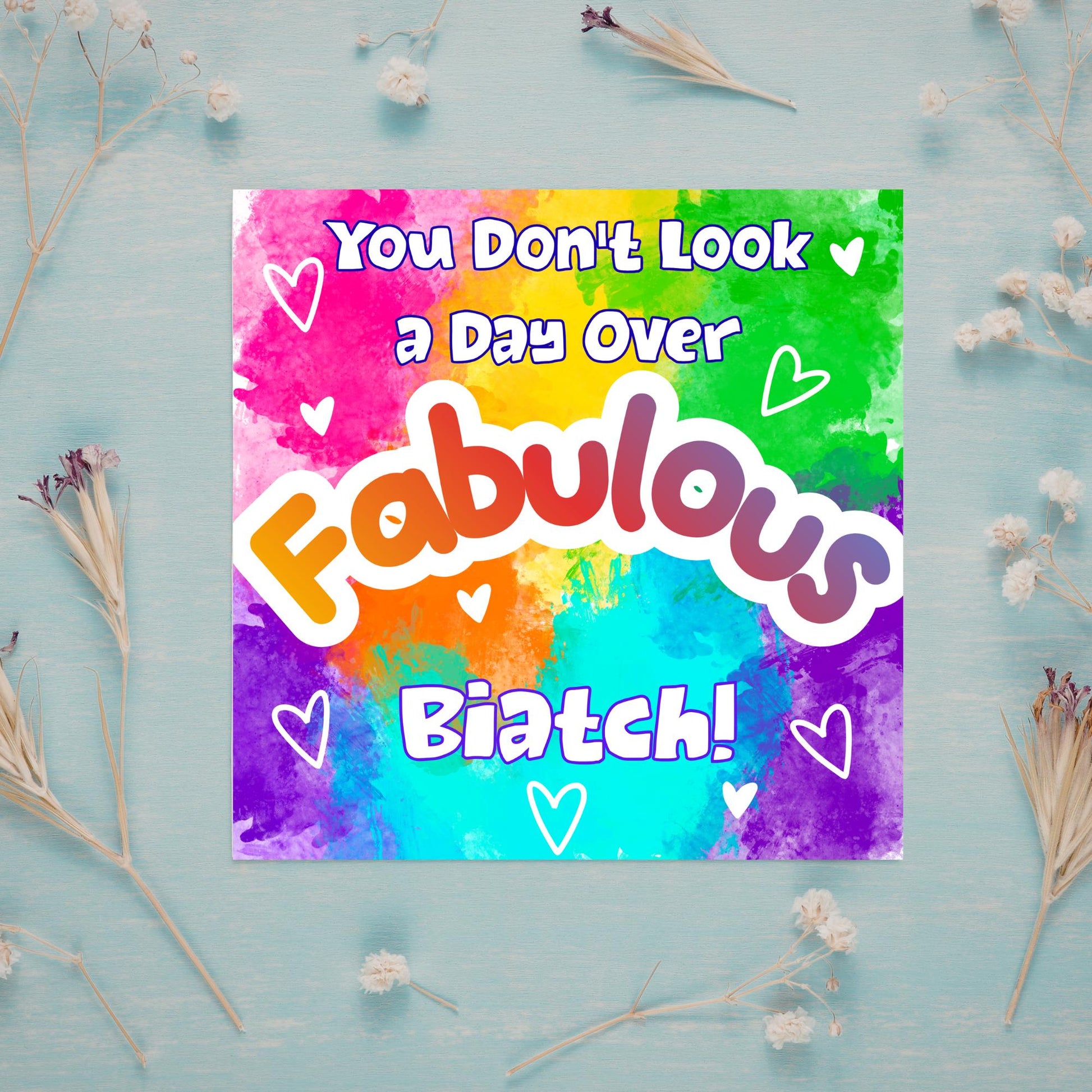 LGBTQ+ Gay Birthday Card, Pride Card, Gay Birthday, Rainbow Drag Queen, Gay, Slay, Rainbow Card