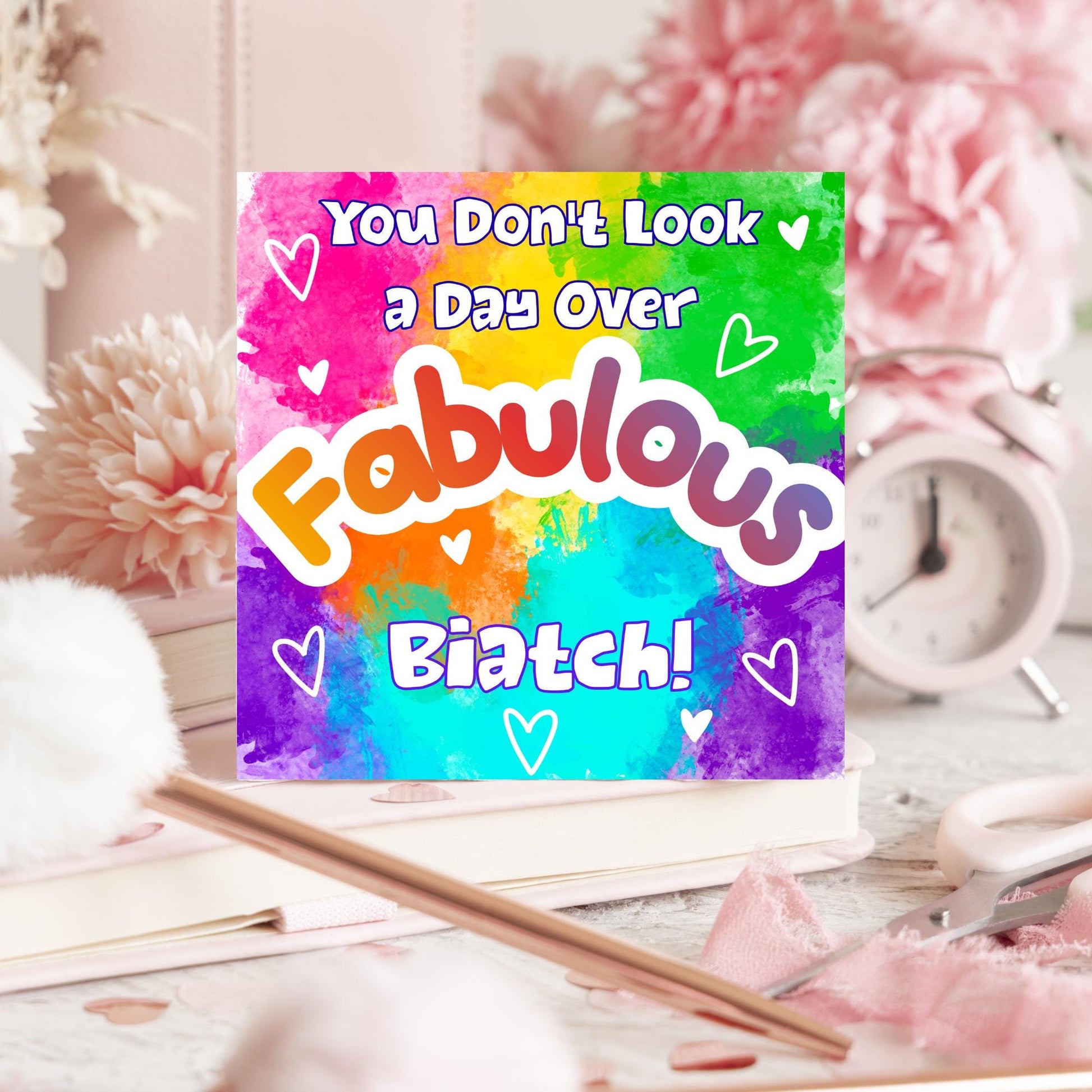 LGBTQ+ Gay Birthday Card, Pride Card, Gay Birthday, Rainbow Drag Queen, Gay, Slay, Rainbow Card
