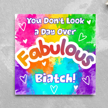 LGBTQ+ Gay Birthday Card, Pride Card, Gay Birthday, Rainbow Drag Queen, Gay, Slay, Rainbow Card
