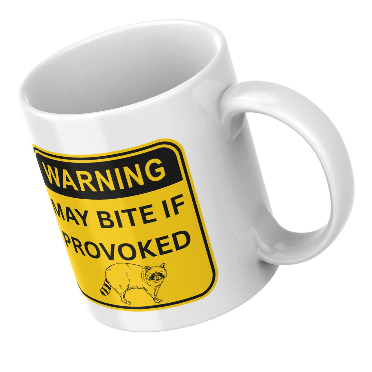 Warning Mug, Ceramic Coffee Cup, Raccoon, Funny Gift, Multi Colour Options