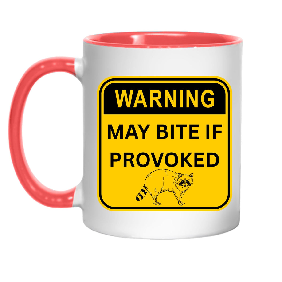Warning Mug, Ceramic Coffee Cup, Raccoon, Funny Gift, Multi Colour Options