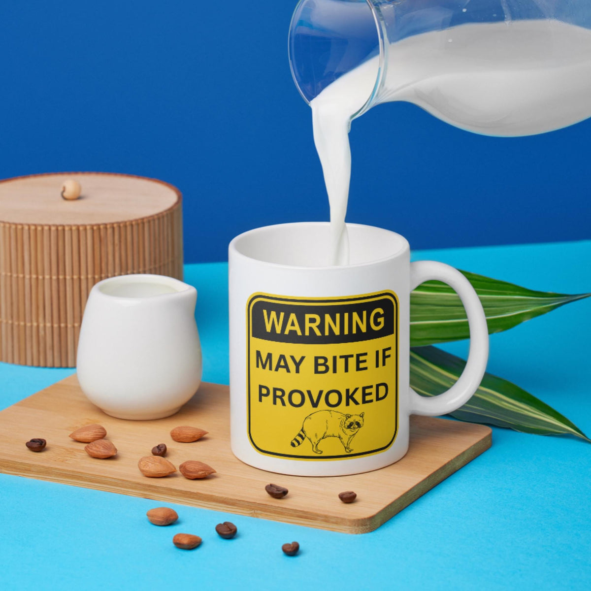 Warning Mug, Ceramic Coffee Cup, Raccoon, Funny Gift, Multi Colour Options