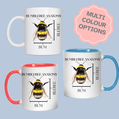 Bumblebee Anatomy Mug, Funny Science Gift, Multi Colour Options