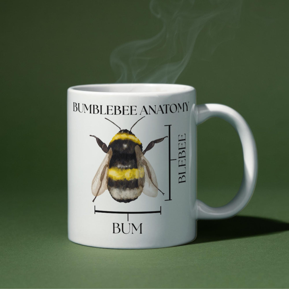 Bumblebee Anatomy Mug, Funny Science Gift, Multi Colour Options