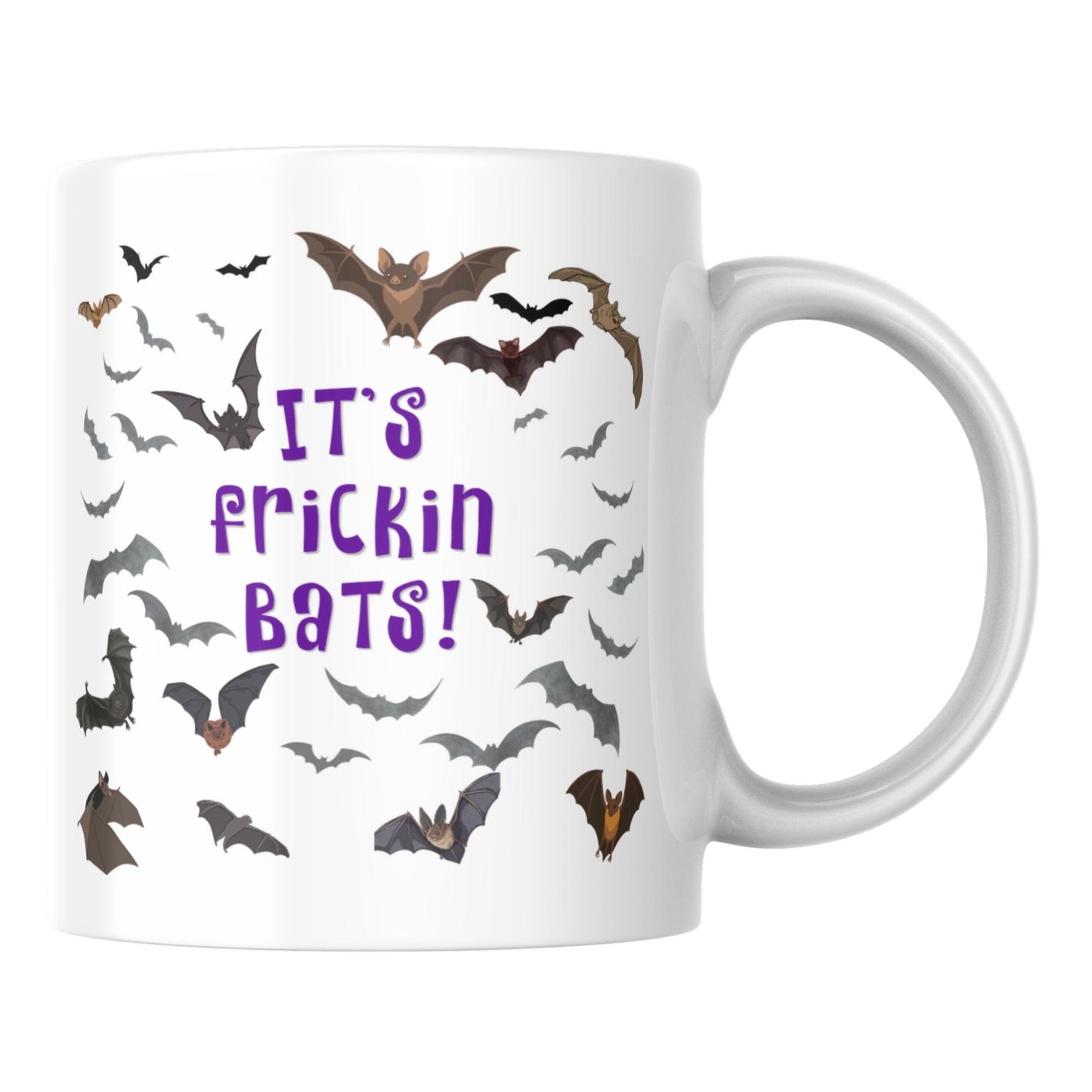 It's Frickin Bats Mug, Halloween Funny Meme Mug, Choice of Colours, Goth Mug, Bat Mug