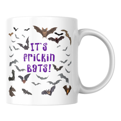 It's Frickin Bats Mug, Halloween Funny Meme Mug, Choice of Colours, Goth Mug, Bat Mug