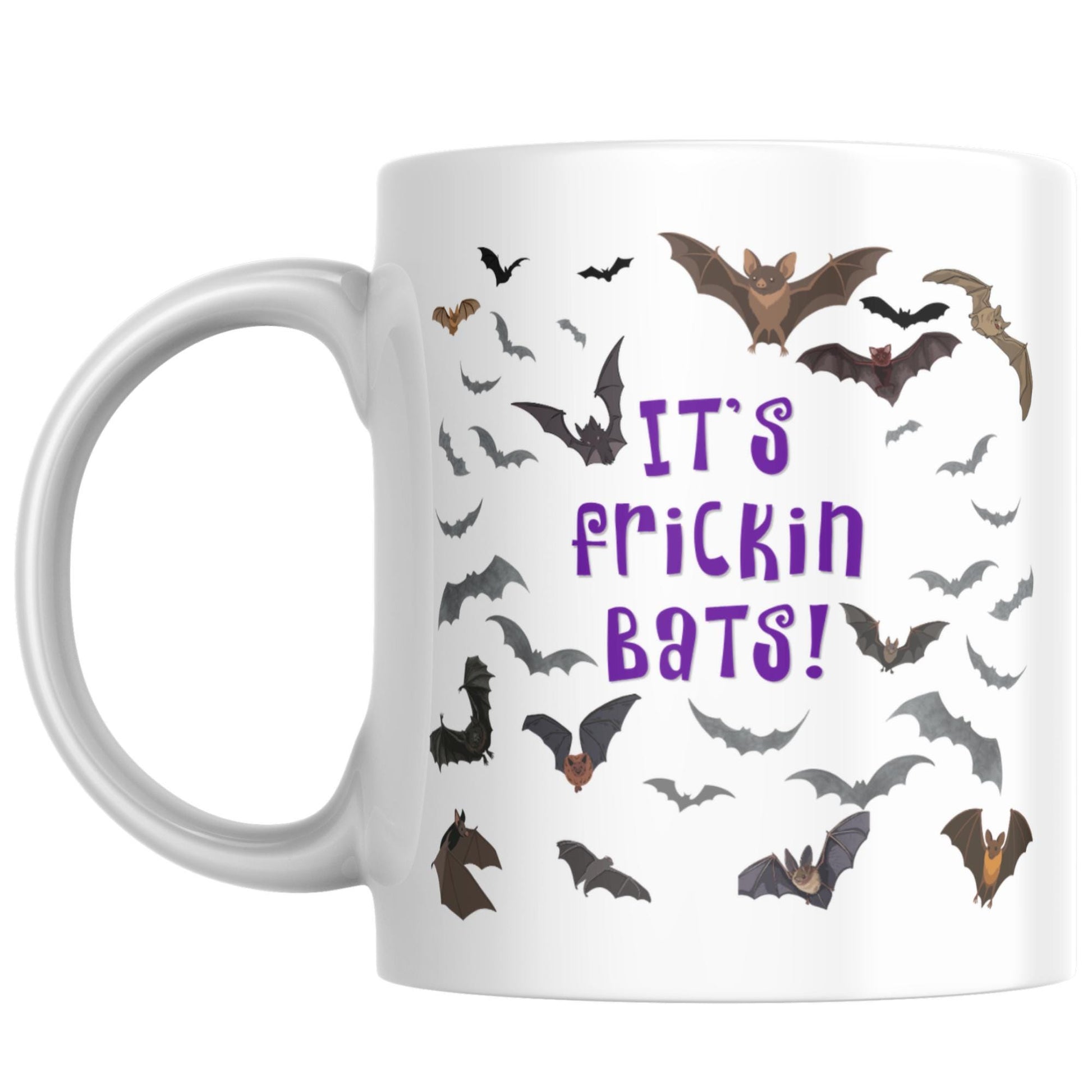 It's Frickin Bats Mug, Halloween Funny Meme Mug, Choice of Colours, Goth Mug, Bat Mug