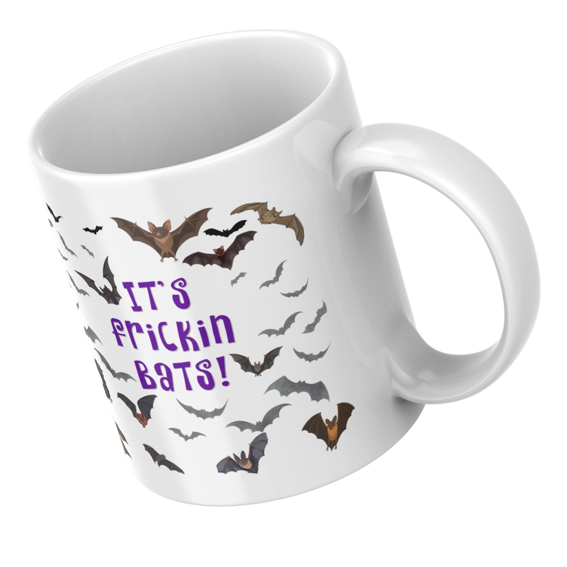 It's Frickin Bats Mug, Halloween Funny Meme Mug, Choice of Colours, Goth Mug, Bat Mug