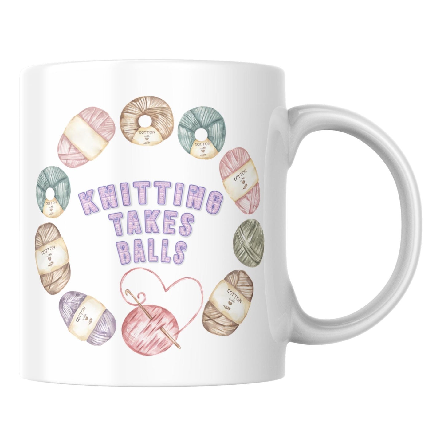 Funny Knitting Mug, Ceramic Coffee Cup, Yarn Mug for Knitter, Multi Colour Options
