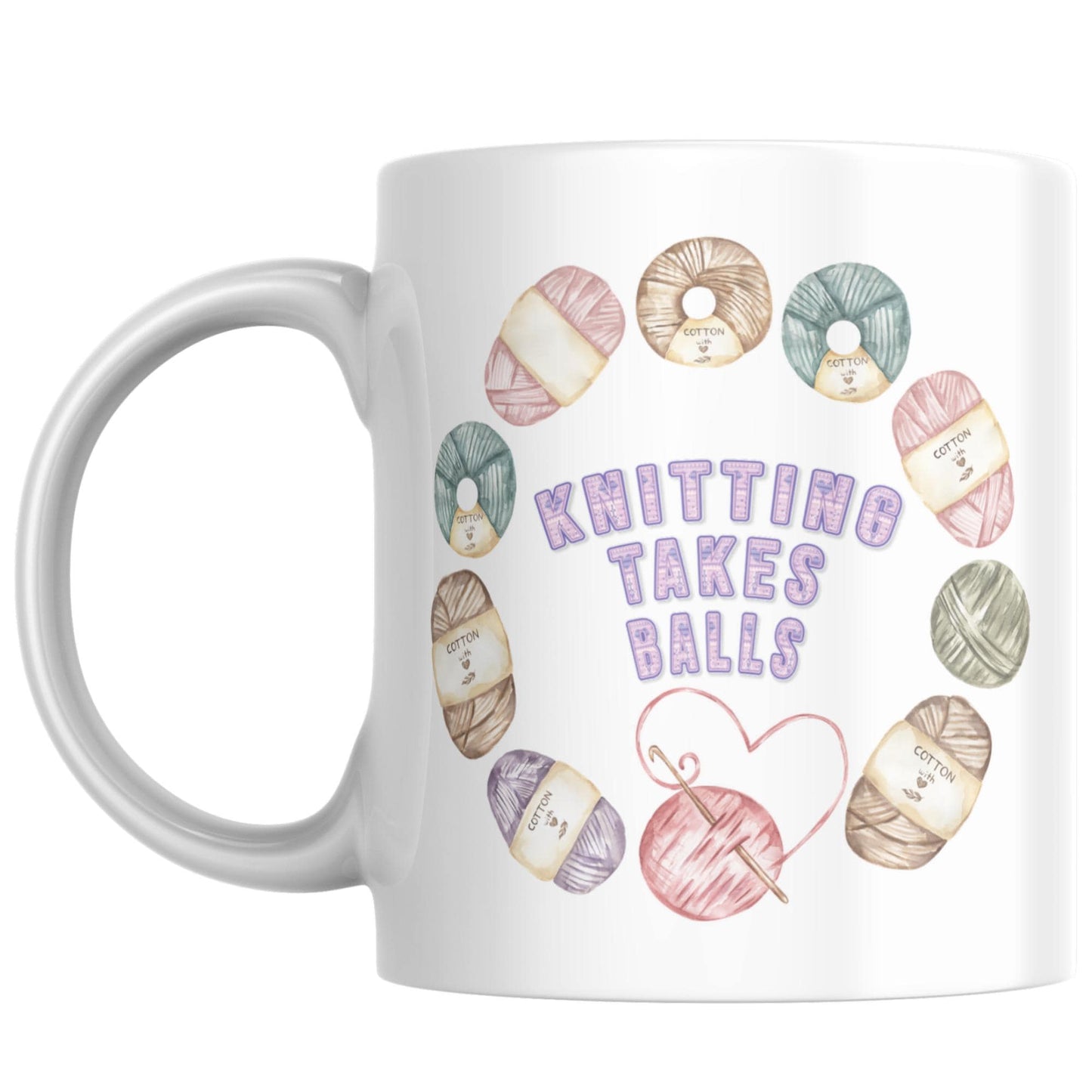 Funny Knitting Mug, Ceramic Coffee Cup, Yarn Mug for Knitter, Multi Colour Options
