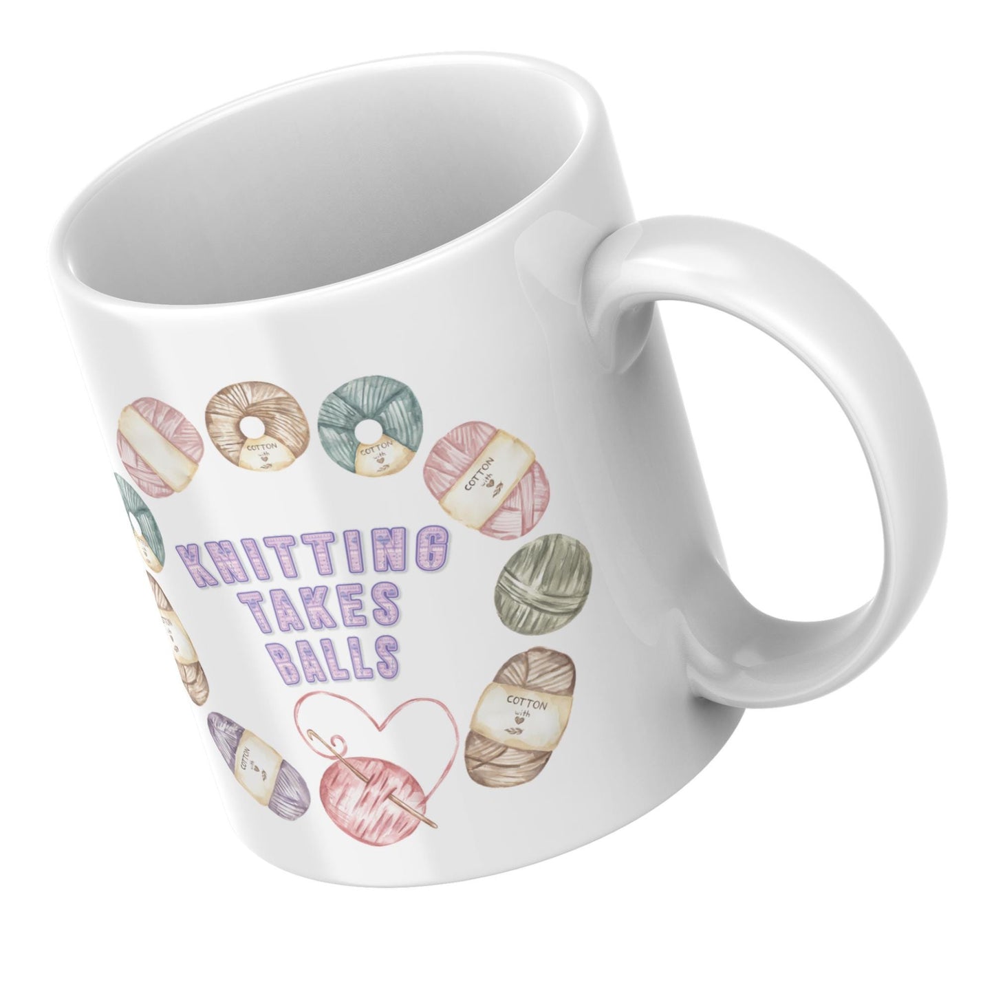 Funny Knitting Mug, Ceramic Coffee Cup, Yarn Mug for Knitter, Multi Colour Options