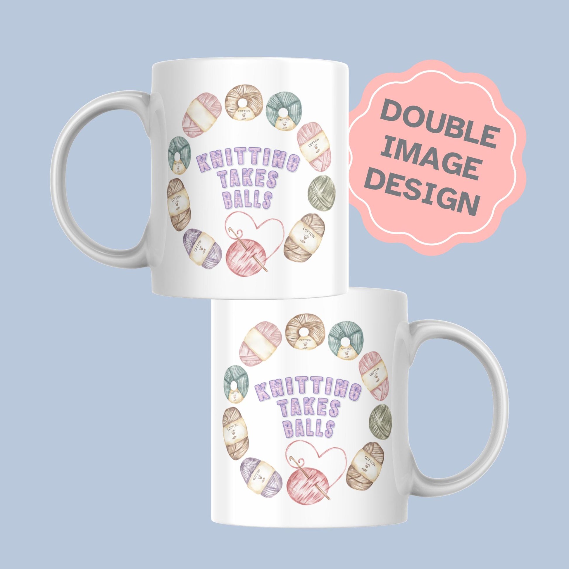 Funny Knitting Mug, Ceramic Coffee Cup, Yarn Mug for Knitter, Multi Colour Options