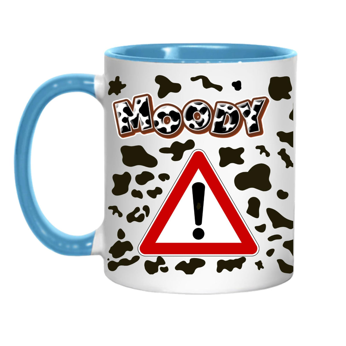 Moody Cow Mug, Ceramic Coffee Cup, Cow Print Mug, Multi Colour Options