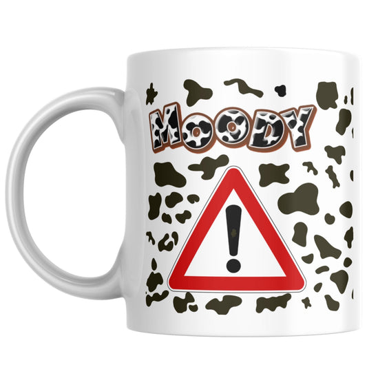 Moody Cow Mug, Ceramic Coffee Cup, Cow Print Mug, Multi Colour Options