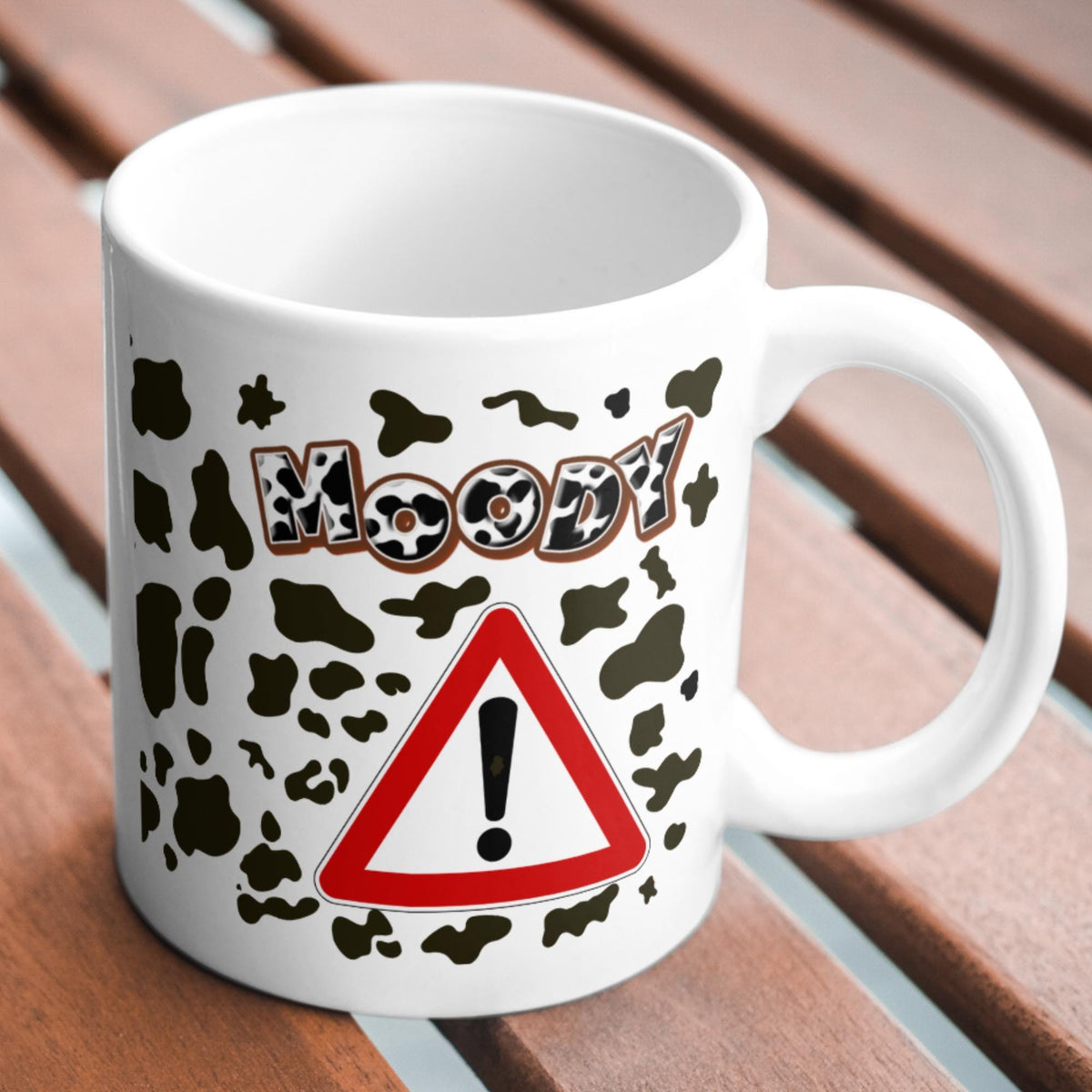 Moody Cow Mug, Ceramic Coffee Cup, Cow Print Mug, Multi Colour Options