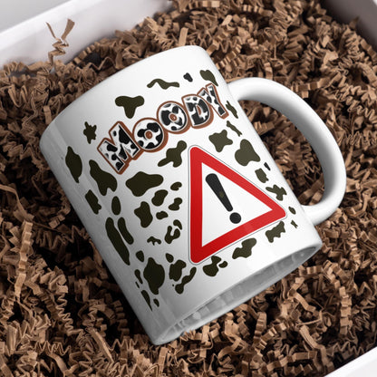 Moody Cow Mug, Ceramic Coffee Cup, Cow Print Mug, Multi Colour Options