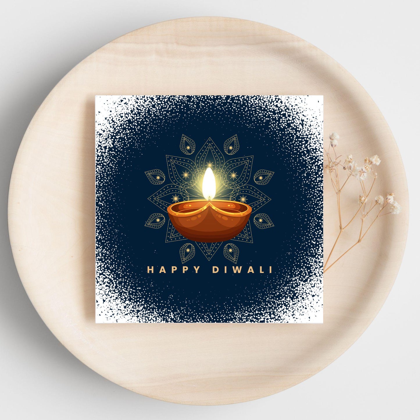 Happy Diwali Greeting Card, Diwali Wishes Card, Festival of Lights, Indian Hindu Celebration Card