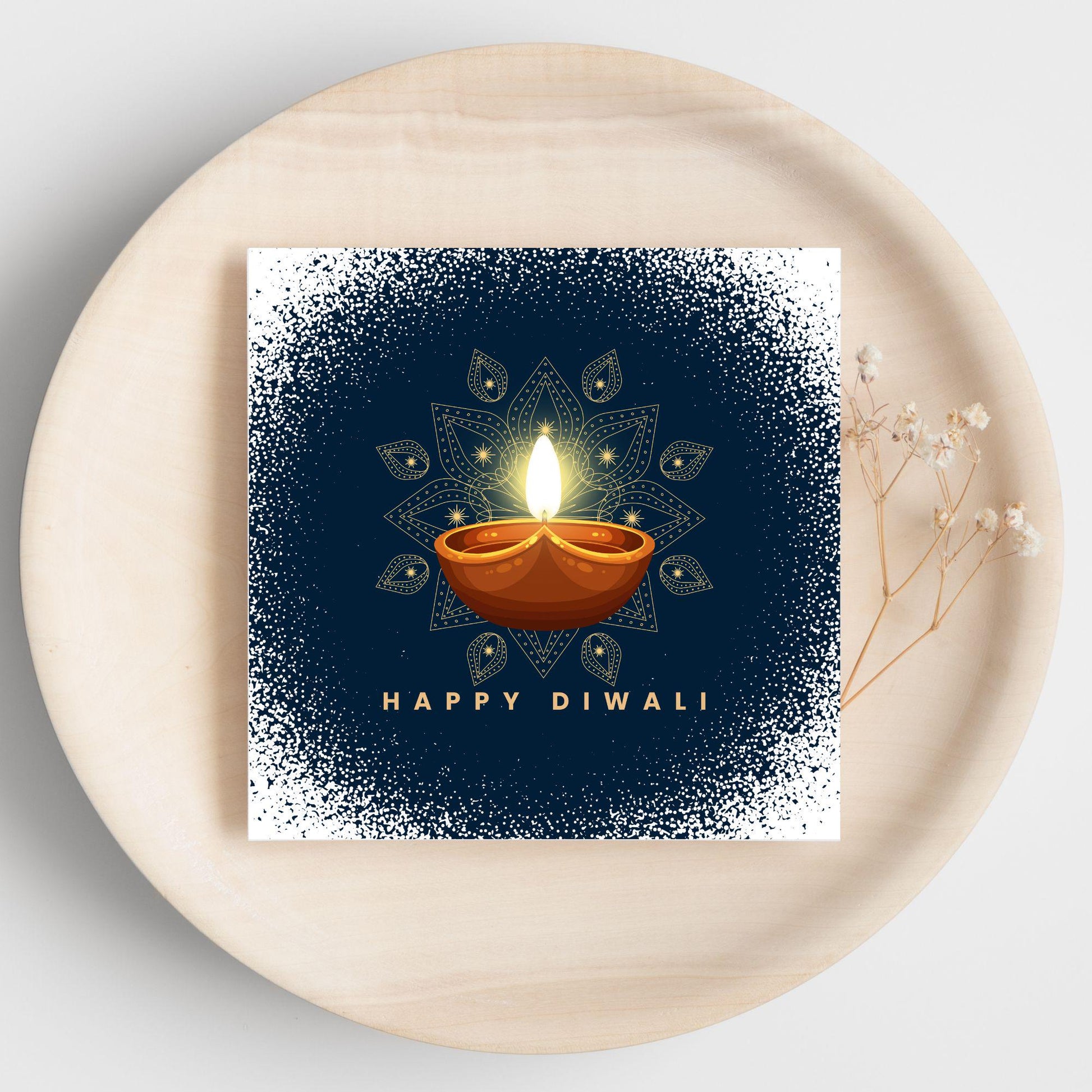 Happy Diwali Greeting Card, Diwali Wishes Card, Festival of Lights, Indian Hindu Celebration Card