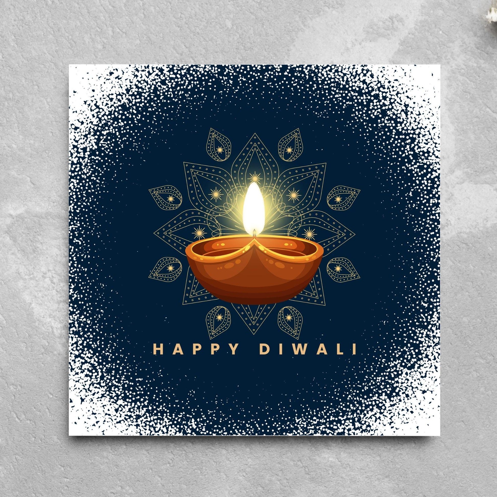 Happy Diwali Greeting Card, Diwali Wishes Card, Festival of Lights, Indian Hindu Celebration Card
