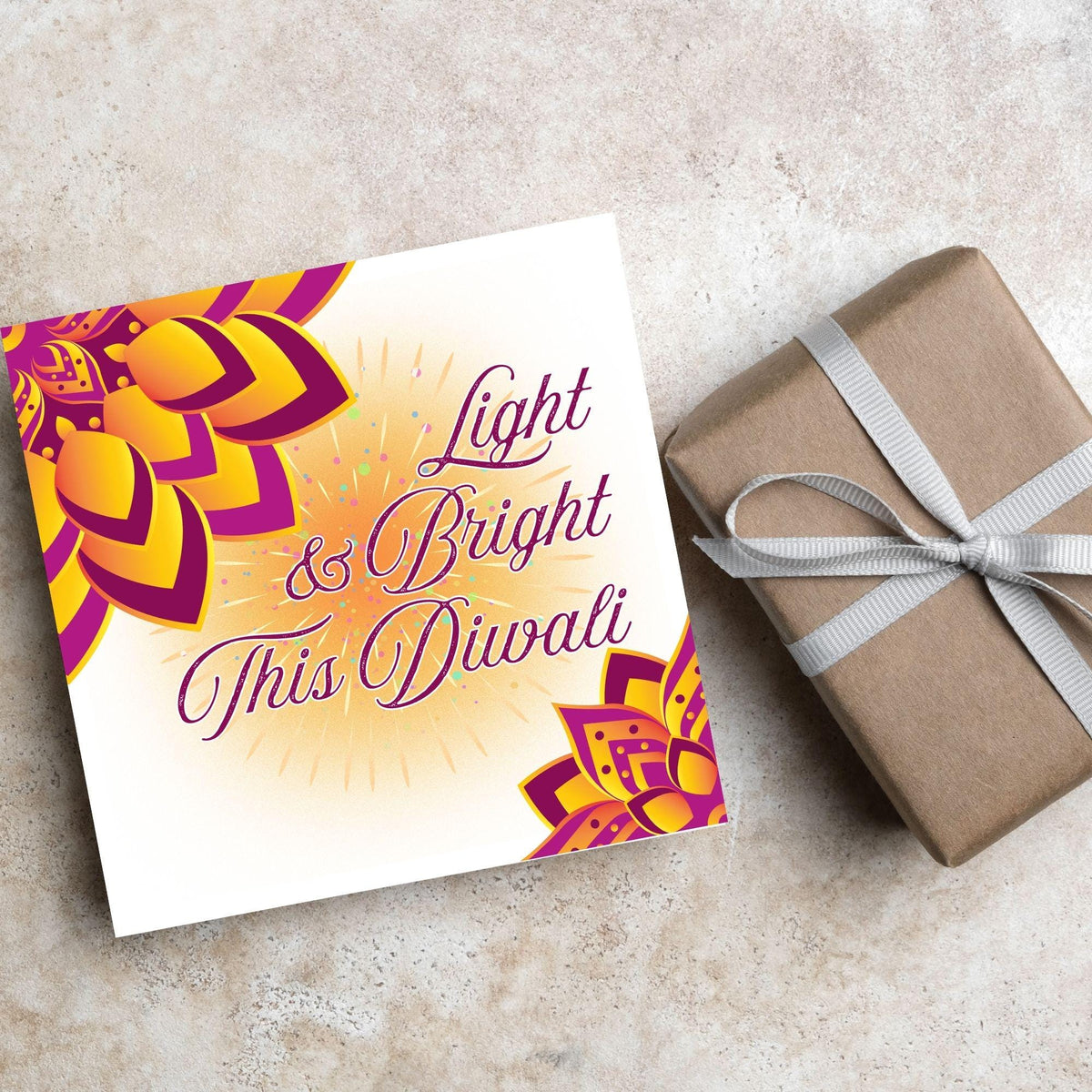 Happy Diwali Greeting Card, Diwali Wishes Card, Festival of Lights, Indian Hindu Celebration Card