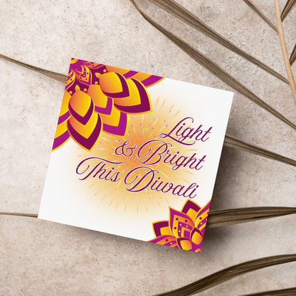 Happy Diwali Greeting Card, Diwali Wishes Card, Festival of Lights, Indian Hindu Celebration Card