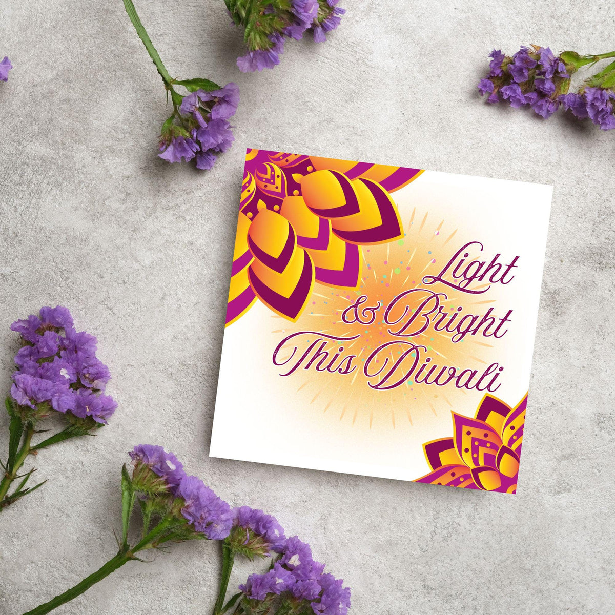 Happy Diwali Greeting Card, Diwali Wishes Card, Festival of Lights, Indian Hindu Celebration Card