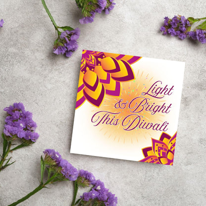 Happy Diwali Greeting Card, Diwali Wishes Card, Festival of Lights, Indian Hindu Celebration Card