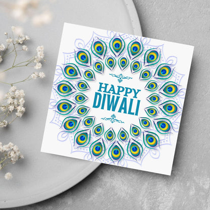 Happy Diwali Greeting Card, Diwali Wishes Card, Festival of Lights, Indian Hindu Celebration Card