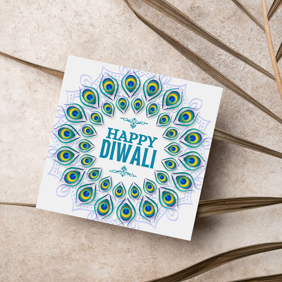 Happy Diwali Greeting Card, Diwali Wishes Card, Festival of Lights, Indian Hindu Celebration Card