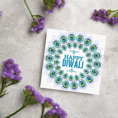 Happy Diwali Greeting Card, Diwali Wishes Card, Festival of Lights, Indian Hindu Celebration Card