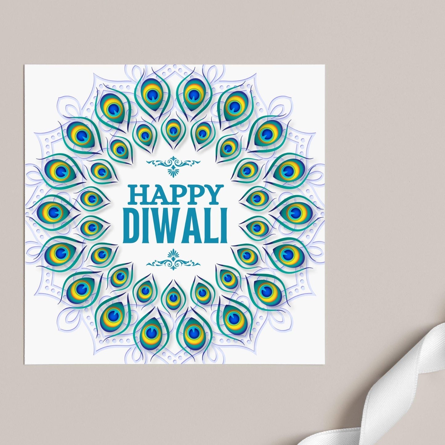 Happy Diwali Greeting Card, Diwali Wishes Card, Festival of Lights, Indian Hindu Celebration Card