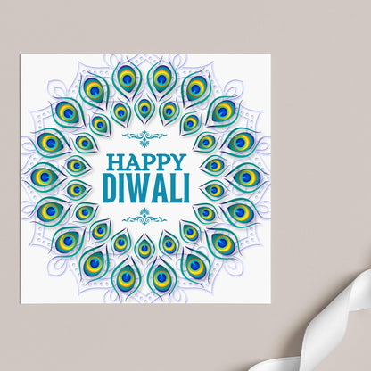Happy Diwali Greeting Card, Diwali Wishes Card, Festival of Lights, Indian Hindu Celebration Card