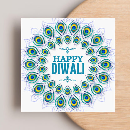 Happy Diwali Greeting Card, Diwali Wishes Card, Festival of Lights, Indian Hindu Celebration Card