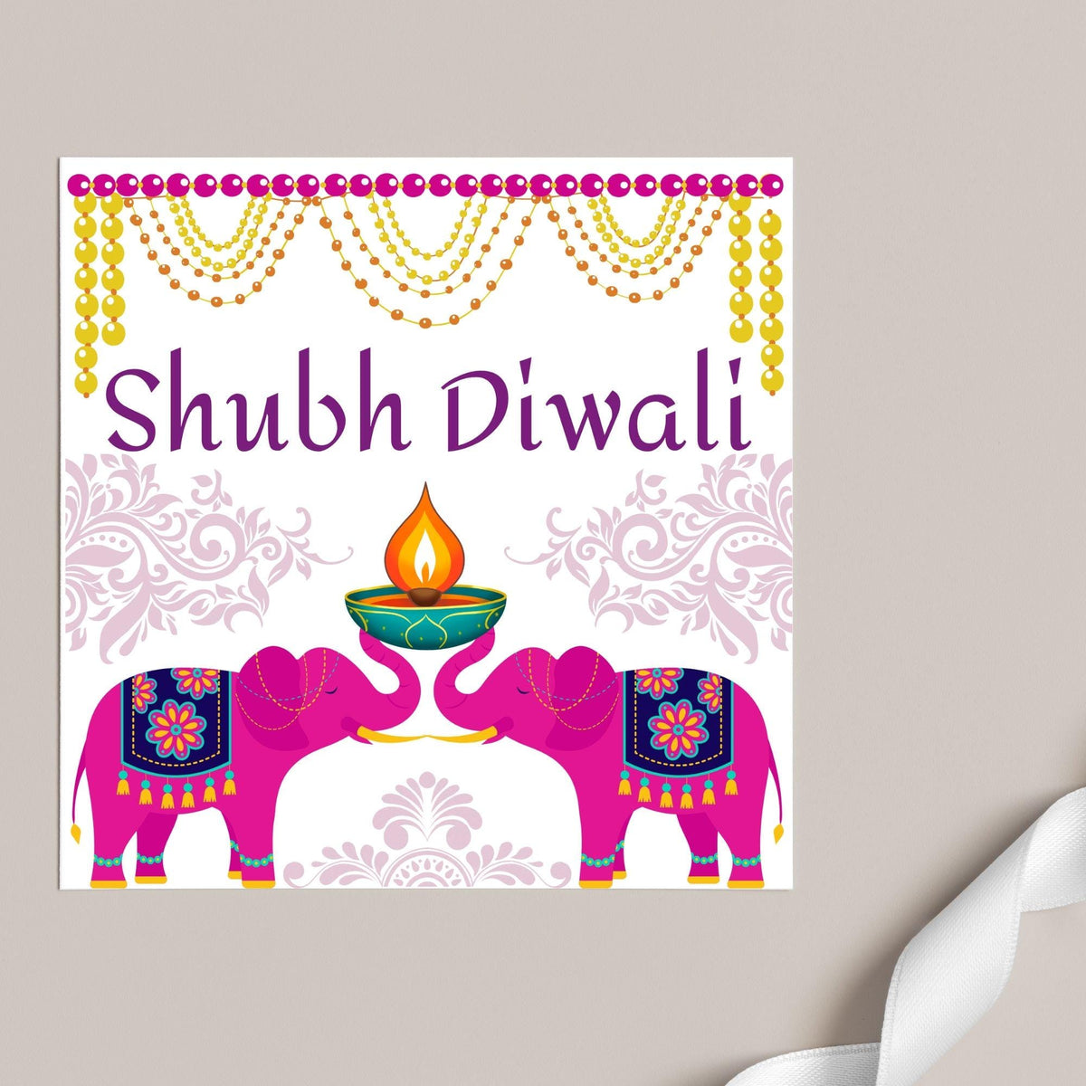 Happy Diwali Greeting Card, Diwali Wishes Card, Festival of Lights, Indian Hindu Celebration Card