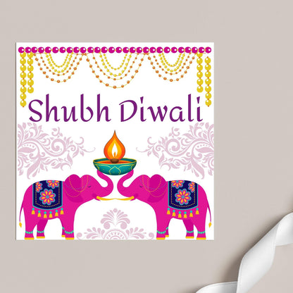 Happy Diwali Greeting Card, Diwali Wishes Card, Festival of Lights, Indian Hindu Celebration Card