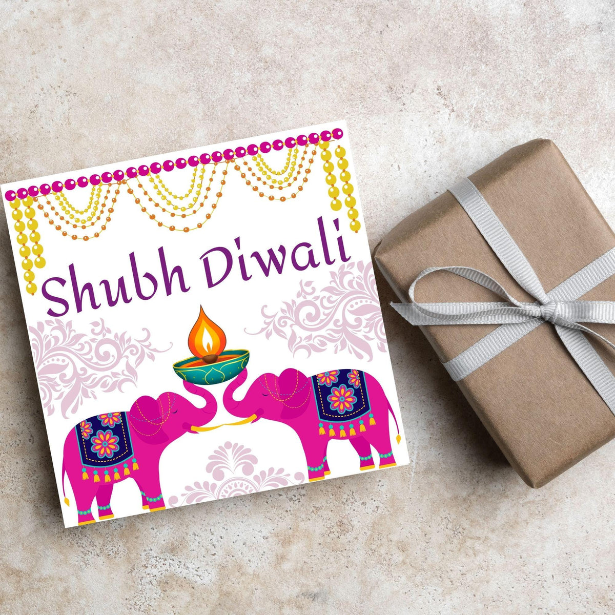 Happy Diwali Greeting Card, Diwali Wishes Card, Festival of Lights, Indian Hindu Celebration Card