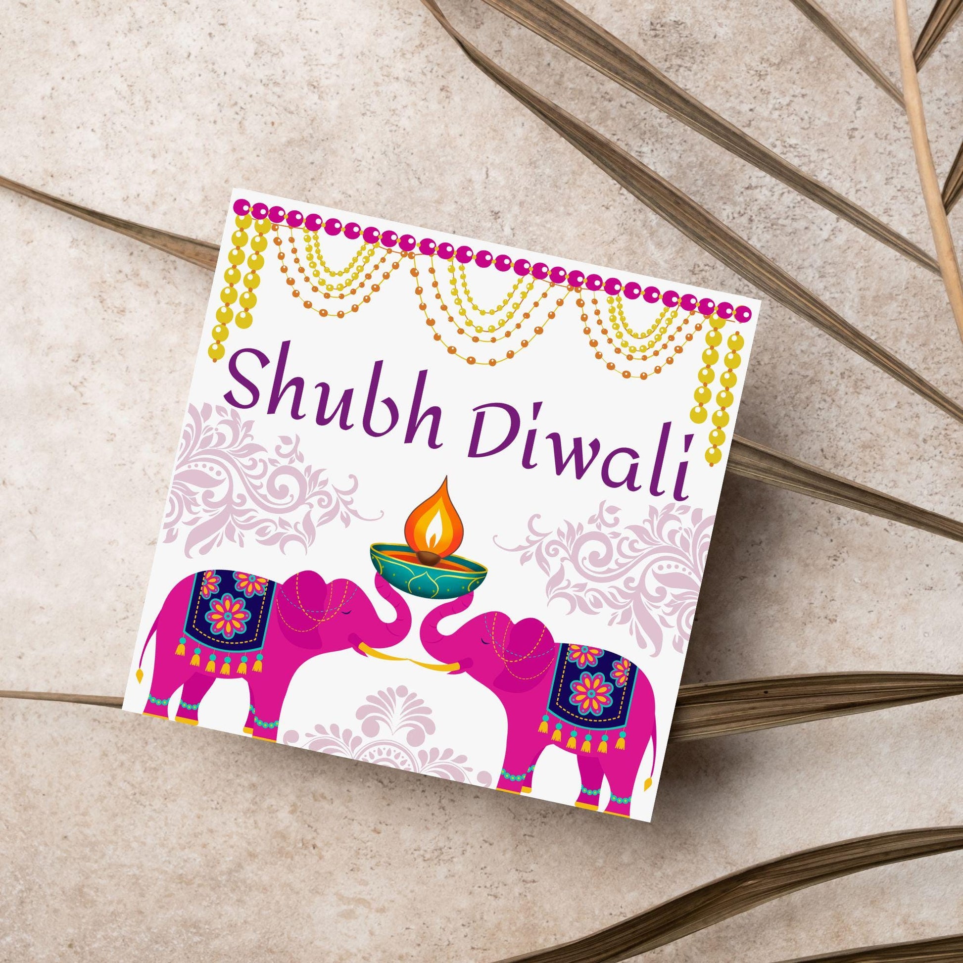 Happy Diwali Greeting Card, Diwali Wishes Card, Festival of Lights, Indian Hindu Celebration Card