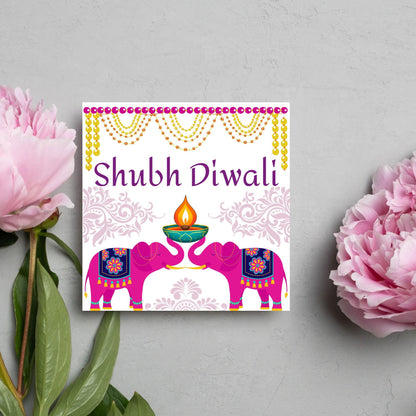 Happy Diwali Greeting Card, Diwali Wishes Card, Festival of Lights, Indian Hindu Celebration Card