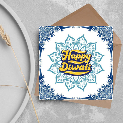 Happy Diwali Greeting Card, Diwali Wishes Card, Festival of Lights, Indian Hindu Celebration Card