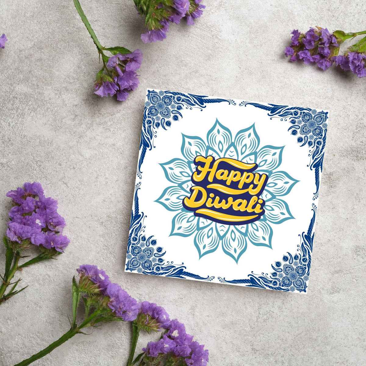 Happy Diwali Greeting Card, Diwali Wishes Card, Festival of Lights, Indian Hindu Celebration Card