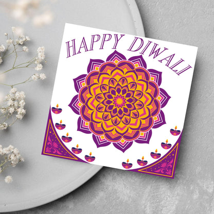 Happy Diwali Greeting Card, Diwali Wishes Card, Festival of Lights, Indian Hindu Celebration Card