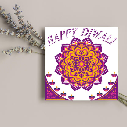 Happy Diwali Greeting Card, Diwali Wishes Card, Festival of Lights, Indian Hindu Celebration Card