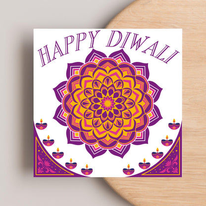 Happy Diwali Greeting Card, Diwali Wishes Card, Festival of Lights, Indian Hindu Celebration Card