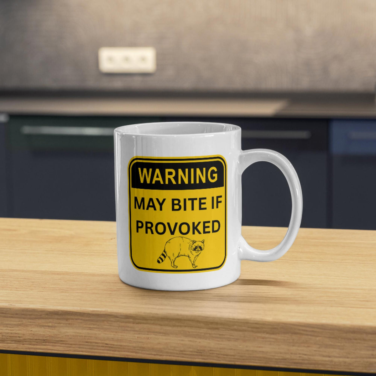 Warning Mug, Ceramic Coffee Cup, Raccoon, Funny Gift, Multi Colour Options