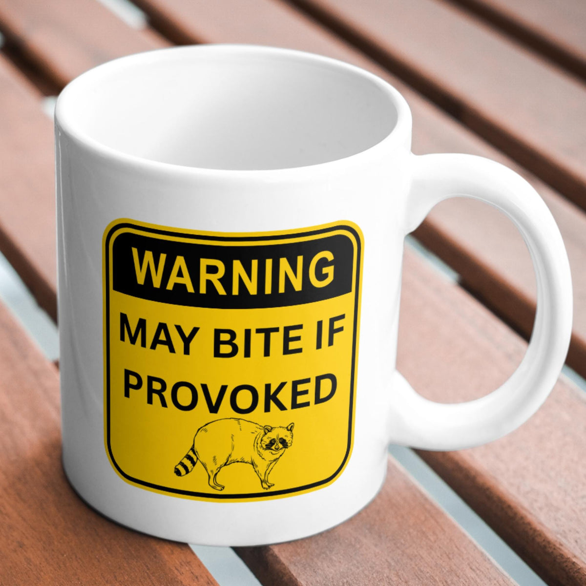 Warning Mug, Ceramic Coffee Cup, Raccoon, Funny Gift, Multi Colour Options