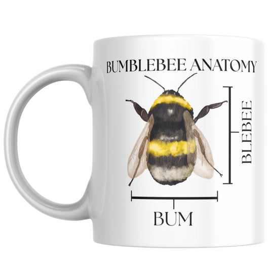 Bumblebee Anatomy Mug, Funny Science Gift, Multi Colour Options