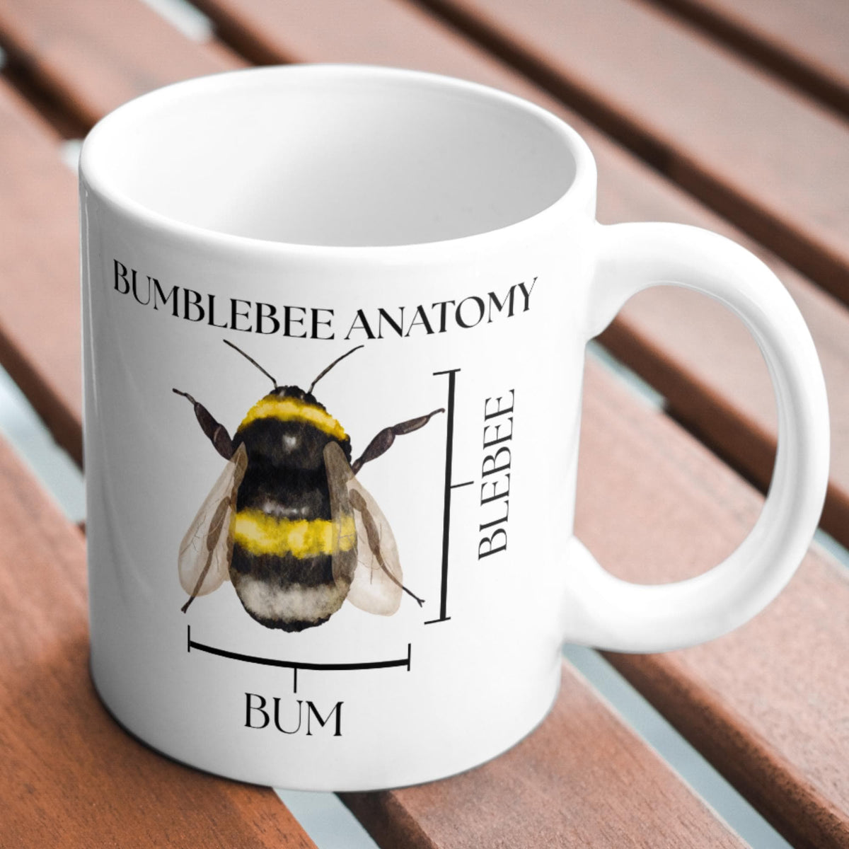 Bumblebee Anatomy Mug, Funny Science Gift, Multi Colour Options