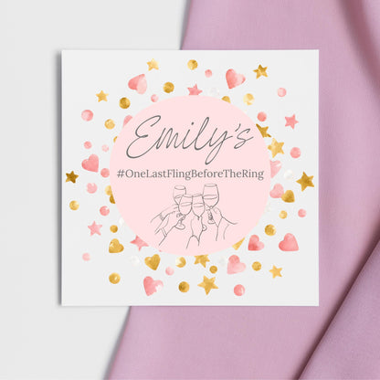 Hen Party Invitation Card, Bachelorette, Bridal Party Custom Invitation, 14x14cm, RSVP Event Invitation