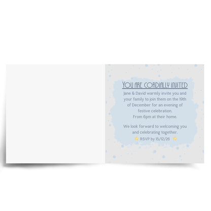 Christmas Party Invitation Card, Fun Invite, Custom Invitation, 14x14cm, RSVP Event Invitation